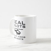 Echte piloten hebben geen banen nodig koffiemok (Voorkant links)