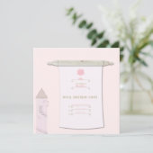 Echte Prinses Scroll uitnodiging Roze (Staand voorkant)