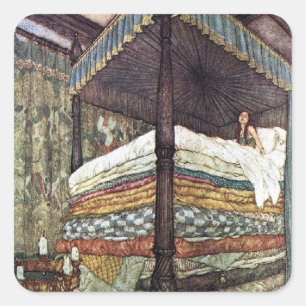 Echte prinses van Edmund Dulac Vierkante Sticker