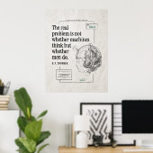 Echte Probleemmachines Mannen Denk Technologie Quo Poster (Thuiskantoor)
