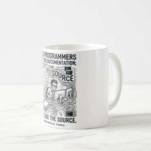 Echte programmeurs gebruiken de broncode koffiemok (Voorkant rechts)