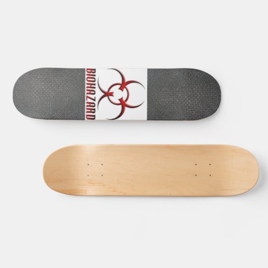 Echte rauwe koolstof, getextureerd biogevaarsymboo skateboard (Horizontaal)