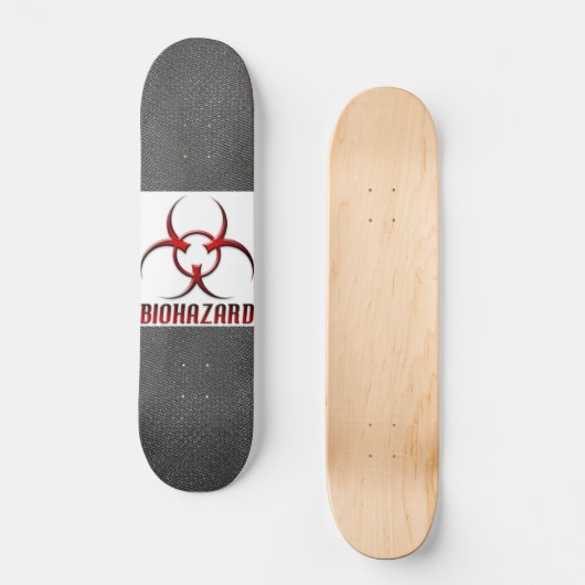 Echte rauwe koolstof, getextureerd biogevaarsymboo skateboard (Voorkant)