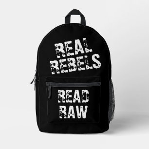 Echte Rebellen Lezen Ruwe, Koele Zwarte Bedrukte Rugzak