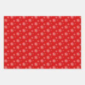 Echte rode en witte snowflake papierbladen inpakpapier vel (Voorkant 3)