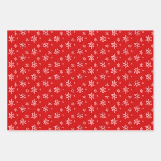 Echte rode en witte snowflake papierbladen inpakpapier vel (Voorkant 3)