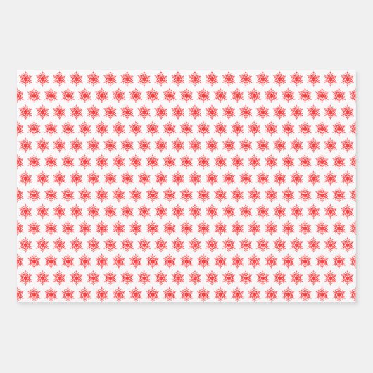 Echte rode en witte snowflake papierbladen inpakpapier vel (Voorkant 2)