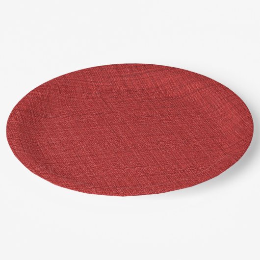 Echte rode geweven vormgeving papieren bordje (Gekanteld)