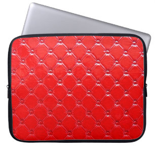 Echte rode lederbekleding. laptop sleeve
