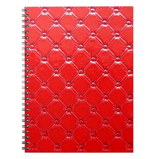 Echte rode lederbekleding. notitieboek (Voorkant)