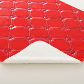 Echte rode lederbekleding. sherpa deken (3/4)