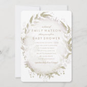 Echte Romance Folie Floral Lijst Baby shower Kaart (Voorkant)