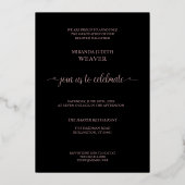 Echte Roos Gold Romantic, dan Afstuderen nu 2 foto Folie Uitnodiging (Achterkant)