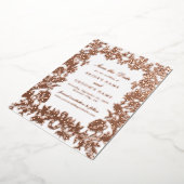 Echte roze gouden bloem bruiloft 'Save the Date'-k Folie Uitnodiging (Gedraaid)