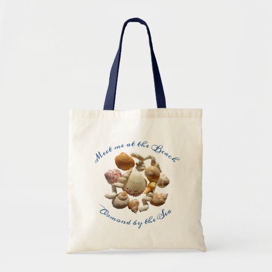 Echte Schelpen Strand Zegt Katoenen Boodschappenta Tote Bag (Voorkant)