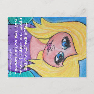 Echte schoonheid komt uit uw hart en ziel briefkaart