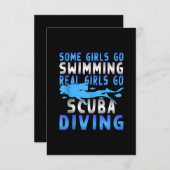 Echte scuba-duikende meisjes die door sommigen zwe informatiekaartje (Voorkant / Achterkant)