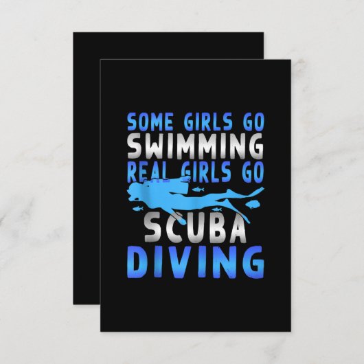 Echte scuba-duikende meisjes die door sommigen zwe informatiekaartje (Voorkant / Achterkant)