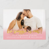 Echte 'Single Folie' Fun Baby Birth kondiging Folie Feestdagenkaart (Voorkant)