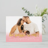 Echte 'Single Folie' Fun Baby Birth kondiging Folie Feestdagenkaart (Staand Voorkant)