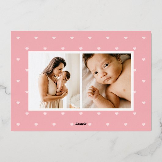 Echte 'Single Folie' Fun Baby Birth kondiging Folie Feestdagenkaart (Achterkant)