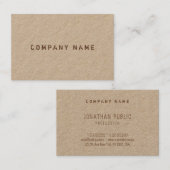 Echte Sjabloon van echt Kraft-papier met verfijnde Visitekaartje (Voorkant / Achterkant)