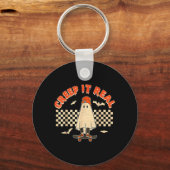Echte Skateboardende Geest Retro Halloween Kostuum Sleutelhanger (Voorkant)