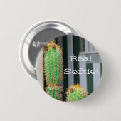 Echte Softie Groene Cactus Funky Knop Speld Ronde Button 5,7 Cm (Voorkant /achterkant)