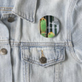 Echte Softie Groene Cactus Funky Knop Speld Ronde Button 5,7 Cm (In situ)