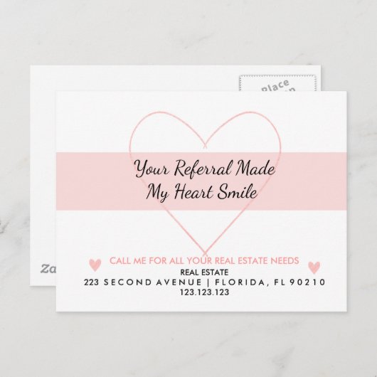 Echte staat je verwijzing maakte mijn hartglimlach aankondigingskaart (Voorkant / Achterkant)