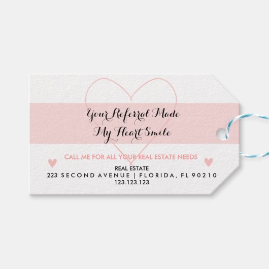 Echte staat je verwijzing maakte mijn hartglimlach cadeaulabel (Voorkant (Horizontaal))