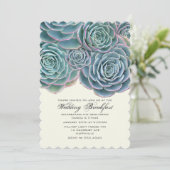 Echte Succulents Weddenschap Breakfast Kaart (Staand voorkant)