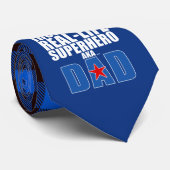 Echte superheld pa op Blue Buffalo Pset Stropdas (Opgerold)