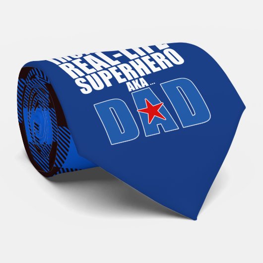 Echte superheld pa op Blue Buffalo Pset Stropdas (Opgerold)