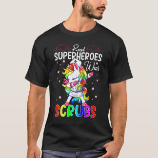 Echte superhelden dragen operatiekledij verpleegku t-shirt