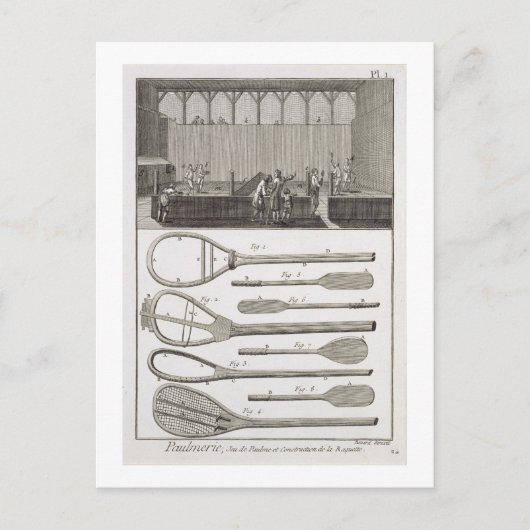 Echte tennis en de bouw van racketspelen, van briefkaart (Voorkant)