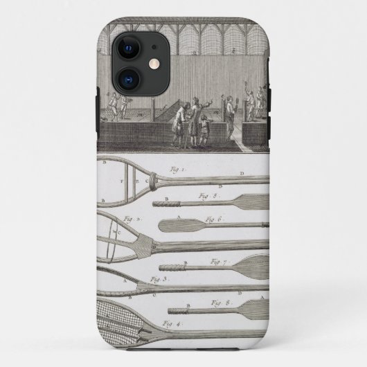 Echte tennis en de bouw van racketspelen, van Case-Mate iPhone case (Achterkant)