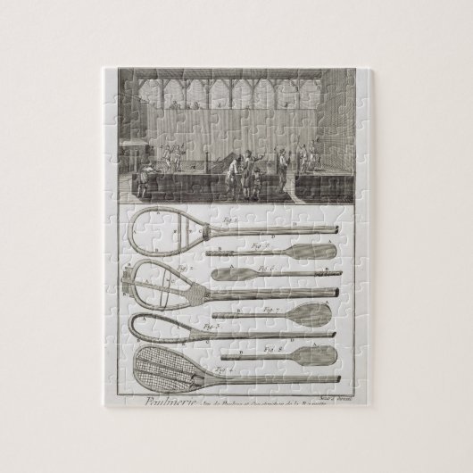 Echte tennis en de bouw van racketspelen, van legpuzzel (Verticaal)