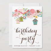 Echte Tortelduifjes en vogelverblijven - uitnodigi Kaart (Voorkant)