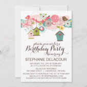 Echte Tortelduifjes en vogelverblijven - uitnodigi Kaart (Achterkant)