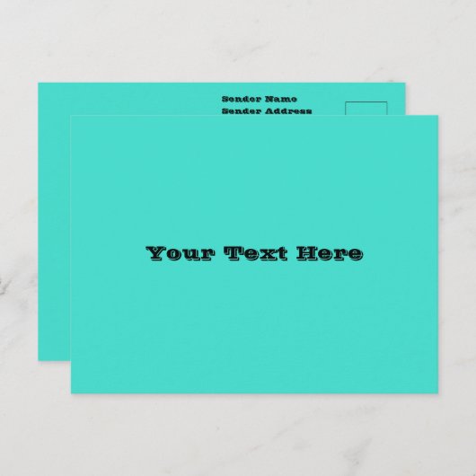 Echte Turquoise Blauw Groen Southwestern Effen Kle Briefkaart (Voorkant / Achterkant)