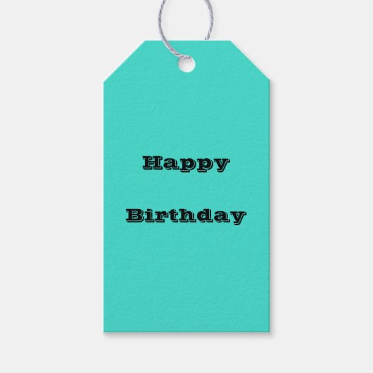 Echte Turquoise Blauw Groen Southwestern Effen Kle Cadeaulabel (Voorkant)