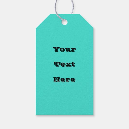 Echte Turquoise Blauw Groen Southwestern Effen Kle Cadeaulabel (Voorkant)