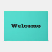 Echte Turquoise Blauw Groen Southwestern Effen Kle Deurmat (Voorkant)