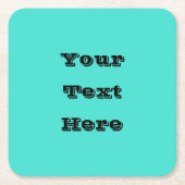 Echte Turquoise Blauw Groen Southwestern Effen Kle Kartonnen Onderzetters (Voorkant)