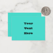 Echte Turquoise Blauw Groen Southwestern Effen Kle Notitiekaartje (Voorkant / Achterkant in situ)