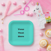 Echte Turquoise Blauw Groen Southwestern Effen Kle Papieren Bordje (Feest)