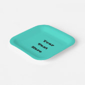 Echte Turquoise Blauw Groen Southwestern Effen Kle Papieren Bordje (Gebogen)