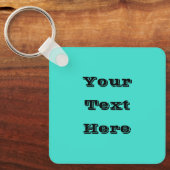 Echte Turquoise Blauw Groen Southwestern Effen Kle Sleutelhanger (Voorkant)