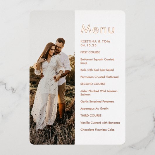 Echte uitnodiging tot Folie in zijfotomenu (Voorkant)